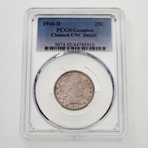 1916-D 25C Barber Quarts Dalle Par PCGS Comme Véritable Nettoyé - UNC Dé... - $7,956.18 MXN