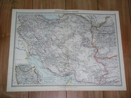 1908 Antique Map Of Iran Persia Afghanistan / Afghan Frontier - £19.45 GBP