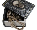 Gothic Macabre Skull Face With Scrollwork Book Shaped Decorative Trinket... - $21.99