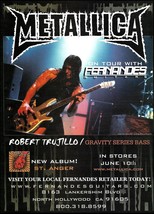 Metallica Robert Trujillo Fernandes Gravity Series Bass Guitar 2004 ad print #2 - £3.36 GBP