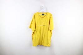 Vintage 90s Tommy Hilfiger Mens XL Distressed Spell Out Box Logo T-Shirt Yellow - £27.15 GBP