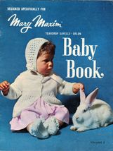Vtg Mary Maxim Knit Layette Carriage Suit Cover Soaker Cape Dress Baby Book - $11.99