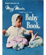 Vtg Mary Maxim Knit Layette Carriage Suit Cover Soaker Cape Dress Baby Book - £9.40 GBP