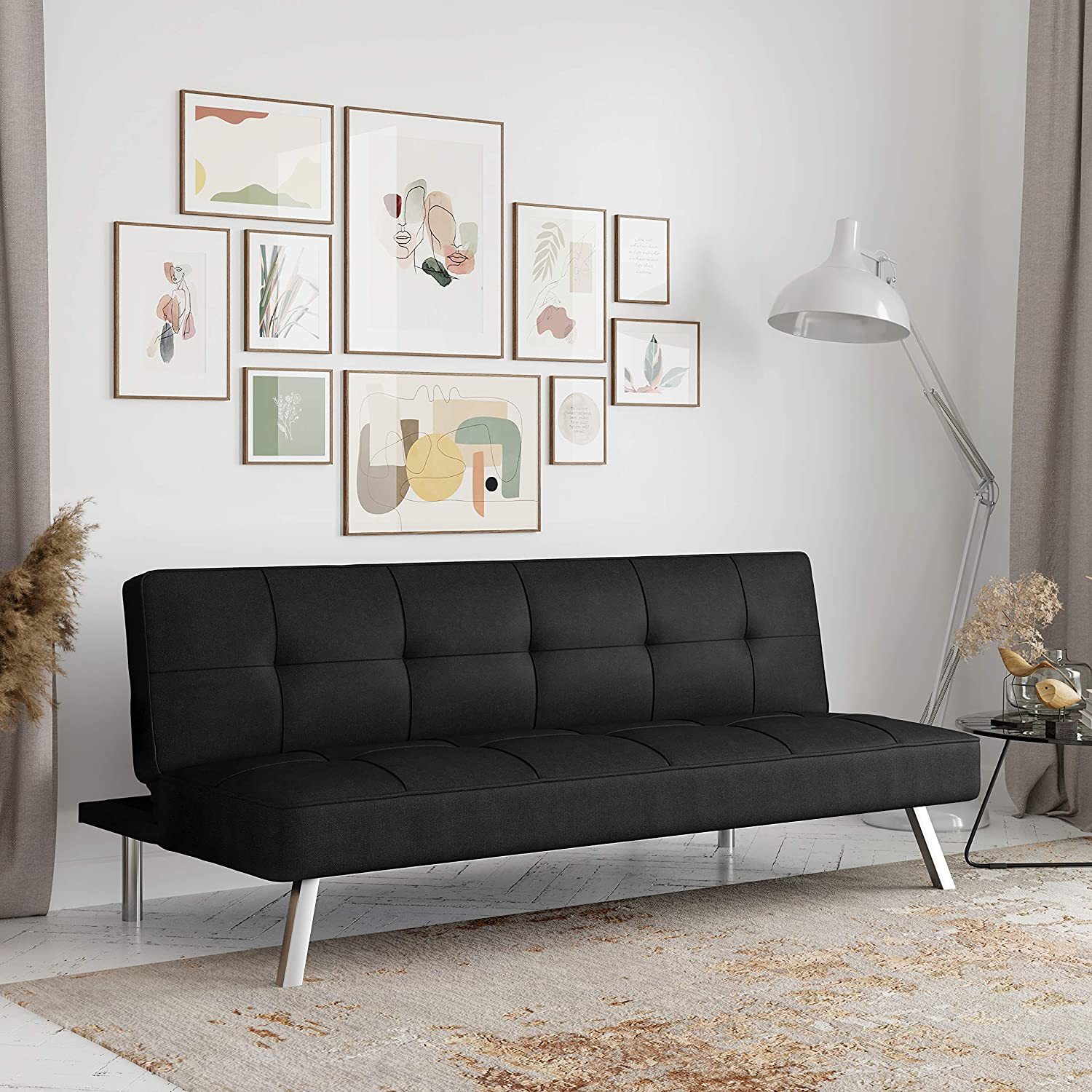 Primary image for Serta Rane Convertible Sofa Bed, 66.1" W x 33.1" D x 29.5" H, Black