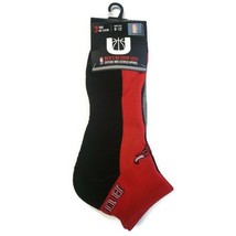 UNK NBA Chicago Bulls Mens 3 Pair Of No Show Socks Red Black Shoe Size 6-12 - $9.56