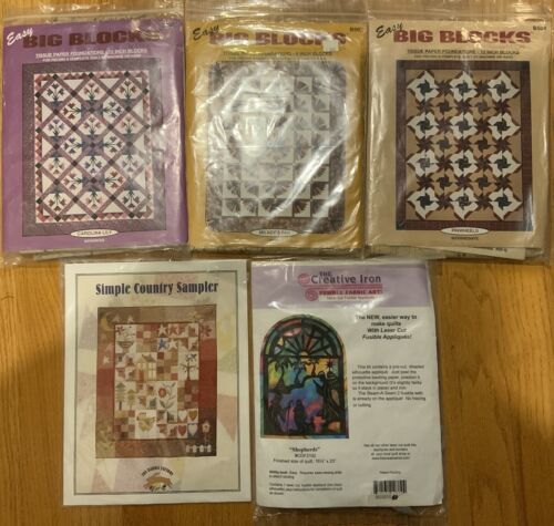 Lot of 5 UNCUT McCall's Easy Big Blocks Foundations Quilt Patterns And Others #1 - $19.79