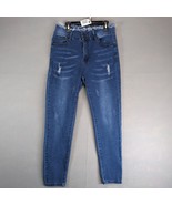 Bamboo Raw Cut High Waist Skinny Jeans Size 7/8 Distressed Ankle Stretch... - $514.50 MXN