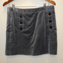 Banana Republic Gray Velvet Button Pocket Mini Skirt Sz 8 - $15.68