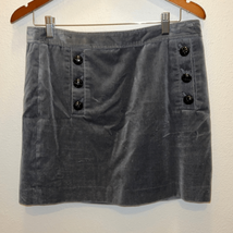 Banana Republic Gray Velvet Button Pocket Mini Skirt Sz 8 - £12.24 GBP