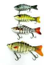 Fishing Lures Life Like Swimming Bass,Trout, AI 6 Segment Jointed Swimbait 4PACK - £14.34 GBP