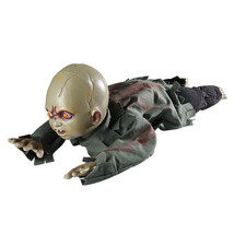 Scary Animated Crawling Baby Halloween Prop Zombie Ghost Baby Doll Haunted Dcor - £74.78 GBP