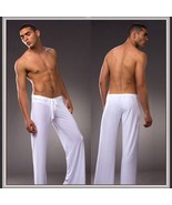 Men&#39;s Luxury Ice Silk Lounger Trousers Pajama Bottom Pants - £34.32 GBP