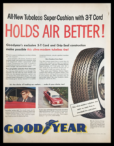 1955 Goodyear Tubeless Super-Cushion 3-T Cord Vintage Print Ad - $14.20