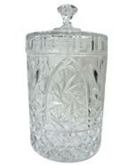 Heavy Beautiful Crystal Biscuits Cookies or Candy Jar Diamond Cut 8”Tall... - $74.40 CAD