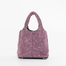  s Basket Bag Designer  Women Handbag Shinny Rhinestone  Crossbody Bag E... - $122.35