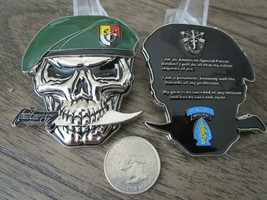 US Army Special Forces Group Creed Green Berets 3rd SFG (A) Skull Challenge Coin - £16.34 GBP