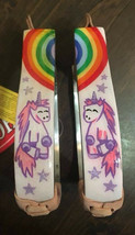 Western Horse Saddle Aluminum Kids Youth Stirrups w/ Rainbow Pony Unicor... - $38.80