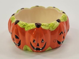 E) Royal Norfolk Ceramic Pumpkin Jack-O-Lantern Halloween Candy Dish Bowl - $9.89