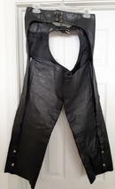 Barney&#39;s Leather Heavyweight Chaps Riding Cowboy Motorcycle Biker Black Womens S - £39.03 GBP