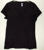 Womens Bella Black Cap Sleeve V Neck Top Size XXL - $5.95