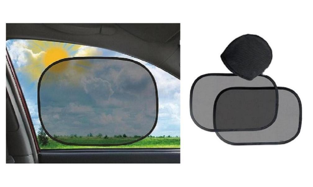 Auto Car Sun Shades 2 pc Set with Carrying Case Clings To Window - $6.92