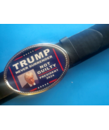 TRUMP &quot;NOT GUILTY&quot; 2024 Epoxy Belt Buckle &amp; Black 1 1/2&quot; Bonded Leather ... - £21.40 GBP