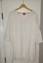 NWT Cal Style White Romantic Eyelet Lace Semi Sheer Tunic Top Size Medium - £19.75 GBP