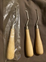 Lot Of 3 Latch Hook Tool Wooden Bent Craft Weaving Rug Making - €8,54 EUR
