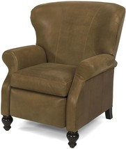 Leather Recliner Chair, Antique Style, Wood Carved Scroll Arms, USA Crafted - £4,890.34 GBP