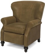 Leather Recliner Chair, Antique Style, Wood Carved Scroll Arms, USA Crafted - £4,857.41 GBP