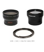 Wide Lens + Tele Lens + Tube Adapter bundle for Canon Powershot SX400 IS... - £33.73 GBP