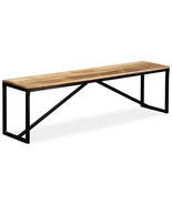 vidaXL Bench Natural Mango Wood and Black Steel Solid Mango Wood and Steel - $5,040.23 MXN