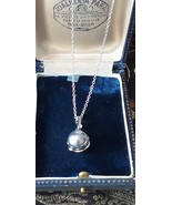 Vintage 1970-s 925 Sterling Silver Large Black Pearl Pendant / 18 inch C... - £58.66 GBP