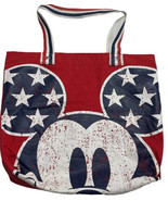 Disney Mickey Mouse Tote Bag Canvas Red White Blue Patriotic Americana A... - £8.45 GBP