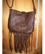 Fashion Gift Women Purse Adam Levine Shoulder Accessory Brown Fringe Han... - $32.36 CAD