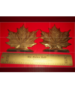 Metalware Set Brass Maple Leaf Bookend Pair San Pacific Book Decor Home ... - £37.26 GBP