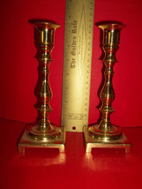 Home Treasure Metal Set Brass Candlestick Pair Single Post Candle Holder Sticks - £18.93 GBP