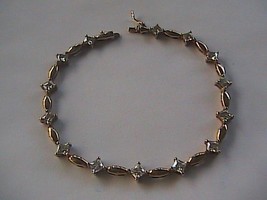 Vintage 14k Over Sterling Silver CZ Tennis Bracelet 9.4 grams - £19.92 GBP