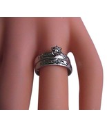 10k WG .07ct  Diamond Cut Christian Bridal Diamond Wedding Ring Set 3.6 ... - £279.77 GBP