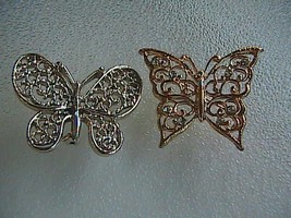 Beautiful FashionSilver &amp; Gold Tone Butterfly Pin Brooch - £9.53 GBP