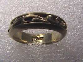 Vintage Sterling Silver Scroll Swirl Band Ring 5.8 grams - £15.98 GBP