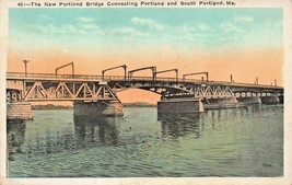 The New Portland Bridge Connecting Portland &amp; South Portland Maine~Postcard - £6.77 GBP