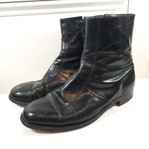 FLORSHEIM IMPERIAL Beatle Boots Men&#39;s 9.5 3E Leather Black Ankle Zip Bik... - $125.00