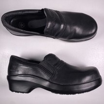 Ariat 10011976 Women&#39;s Sz 11B Black Leather Composite Toe Nurse Shoes Clog VGC - £31.06 GBP