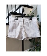 Express Chino Shorts Women Size 8 Ivory Editor Cotton Flat Front Pockets... - $31.24 CAD