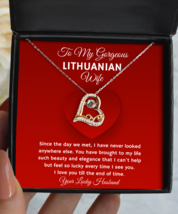 Necklace Present For Lithuanian Wife - Jewelry Love Pendant Valentines Day  - £39.30 GBP
