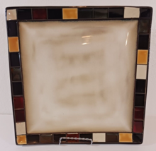 Home Trends MOSAIC TILES Square DINNER PLATE 10 3/4&quot; Stoneware - £8.09 GBP