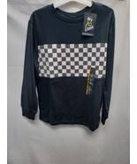 Boys Small (6/7) Black Long Sleeve T-Shirt With Checkered Chest Art Class  - $10.99