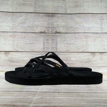 Teva Sandals Womens Size 11 Olowahu Flip Flops Slip On Thong Strappy Black 6840B - £13.38 GBP