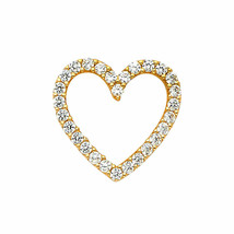 14Ct Yellow Gold Plated 0.25 Ct Real Moissanite Mini Open Heart Pendant Chain - £33.08 GBP